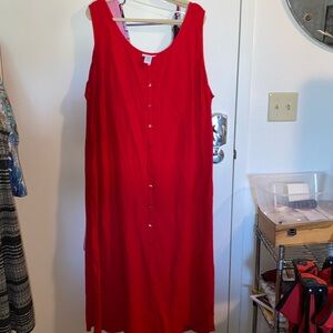 EUC Linen red dress 26/28